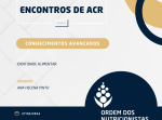 Abertas as inscrições para a sessão: Encontros de ACR (Sessão 9) - Conhecimentos Avançados